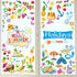 Summer Window Decals Removable Beach Window Stickers Summertime Gel Window Clings Double Sided Printed for Glass Window Decorations...