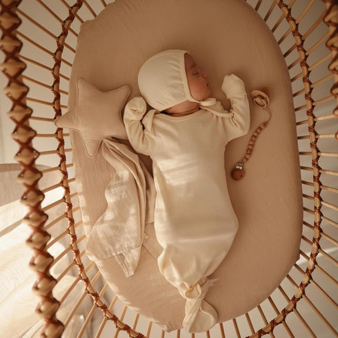 mushie Star Security Blanket | Baby Lovey | 100% Organic Muslin Cotton (Fog)...