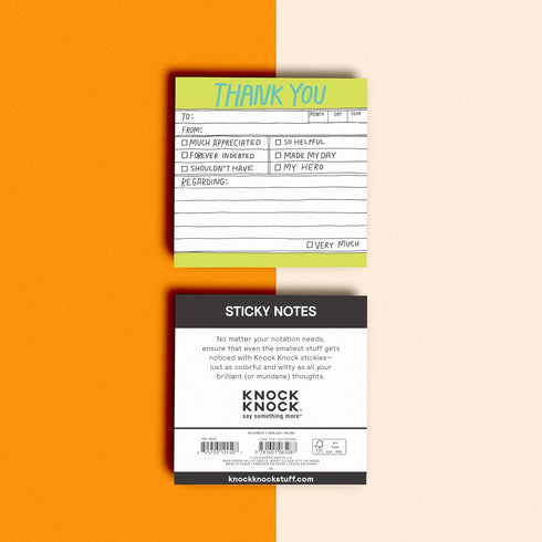 Knock Knock Hand-Lettered Thank You Sticky Notes...