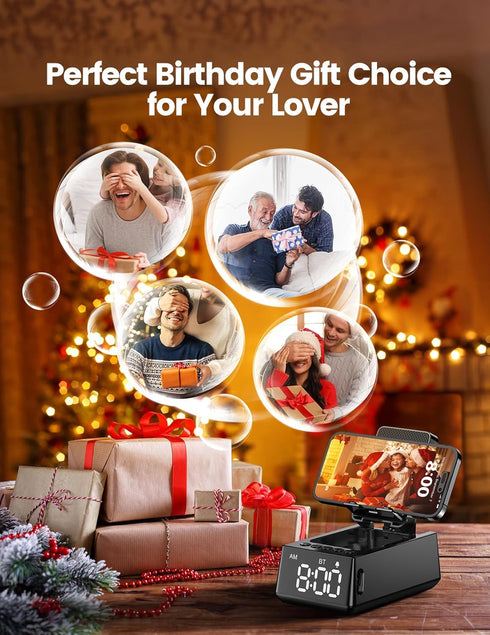 Birthday Gifts for Men Women, Cell Phone Stand Bluetooth Speaker with Anti-Slip Base, Hd Surround Sound, Cool Multi Functional Gadget, Unique Gift...