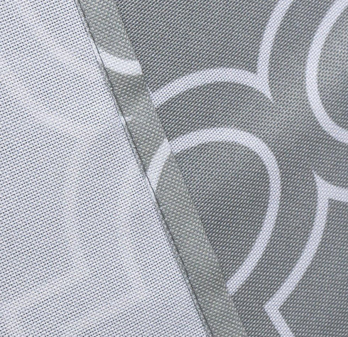 Tektrum 60 inch Round Moroccan Quatrefoil Outdoor Tablecloth with Umbrella Hole and Zipper, Zippered Table Cover - Spill Proof/Waterproof - for Pa...