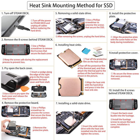 Steam Deck SSD Heatsink Thermal Pad: Haojiaho M.2 2230 NVME SSD Copper Heat Sink with Cooling Thermal Pads for Steam Deck 2230 SSD, SabrentRocket ...