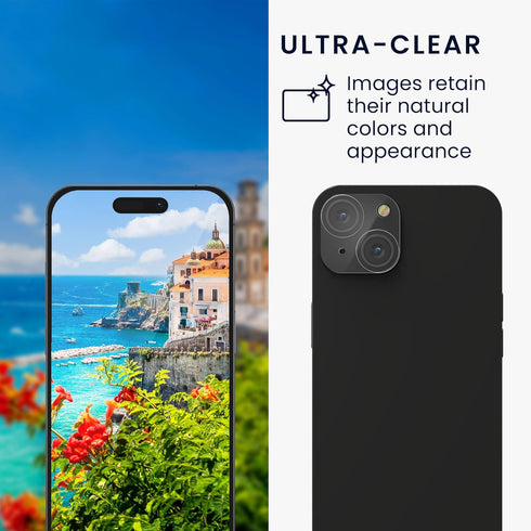 kwmobile Camera Lens Protector Compatible with iPhone 15 (2 Pack) - Clear Tempered Glass Phone Lenses Protectors......