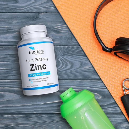 Zinc High Potency, No GMO, Vitamins for Good Skin, Immune Support Supplement & Antioxidant, Vegan, 50mg Per Servings, 60 Capsules, Unflavoured...