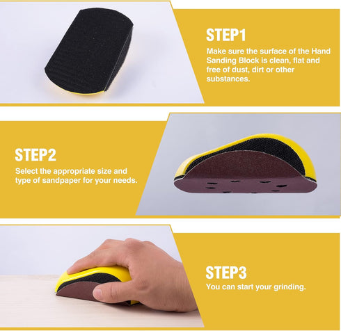 Sanding Block 3 PCS Hook and Loop Sanding Block and 1 PCS Mouse Sander 1 Pack Round and Mouse Sanding Block Set for Woodworking Furniture Making A...