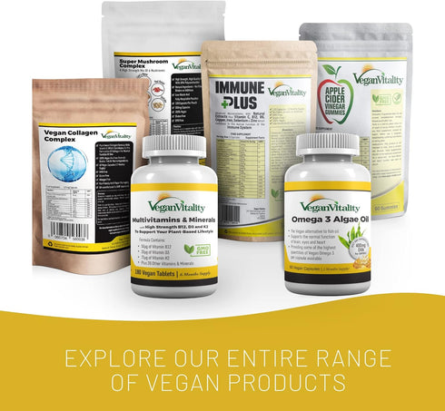 Vegan Collagen Supplements with Biotin for Hair, Skin, Nails & Joints - 2 Months Supply. Cruelty Free Plant Based Collagen Vegan, Vegetarian Colla...