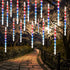 Meteor Shower Lights, 12 Inch Outdoor Icicles Patriotic Lights, 8 Tubes 288 LED Iciclelights Falling Raindrop Lights, Connectable for Independence...