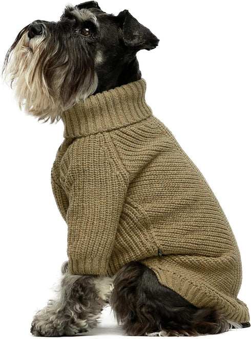 Fitwarm Thermal Knitted Dog Sweater Doggy Winter Coat Pet Clothes Doggie Turtleneck Jacket Puppy Outfits Cat Sweatsuit Sage Green X-Large...