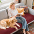 Hokway Couch Cushion Covers Christmas Wine Red Stretch Cushion Covers Sofa Seat Cushion Slipcover Cushion Protector(Wine, Medium)...