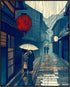 Posterizer 1 pcs-rainy evening scene in a traditional Japanese street 1-Collectibles & Fine Art-Vintage Art- Gift for Men Women Entrepreneur Teens...