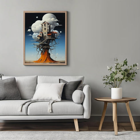 Posterizer 1 pcs-futuristic tree house-Abstract & Modern Art-Fantasy & Fiction Art-Gift for Art Lovers-Decor for Home & Office- UNFRAMED Wall Art...