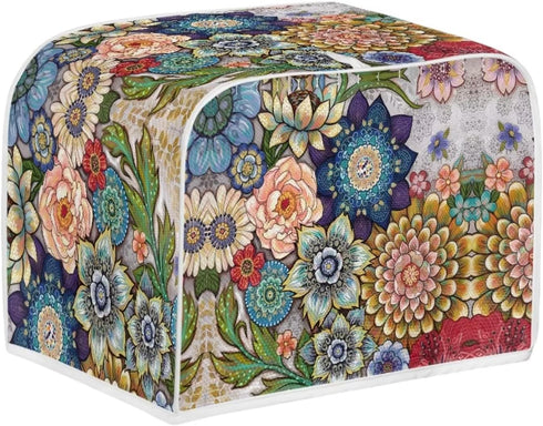 Bright Blossoms Toaster Covers 4 Slice Wide Slot Dustproof Fingerprint Protectors and Greasy Protection Anti-sputtering Machine Washable Women Gif...