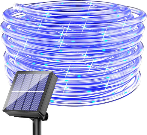 Solar Rope Lights Outdoor Waterproof LED - 40FT 100 LED Solar String Lights Tube Light Solar Outdoor Fairy Rope Christmas Lights for Yard Garden P...