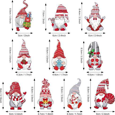 40 Pieces Xmas Gnome Wood Ornaments Xmas Tree Gnome Hanging Sign Gnome Decor Handmade Elf Scandinavian Gnome Ornaments Swedish Nisse Tomte Decor f...