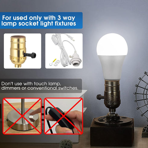 Briignite 3 Way LED Light Bulbs, 3 Way Light Bulbs 50 100 150W Equivalent Daylight 5000K A19 Light Bulbs E26 Base, Three Way Light Bulbs Indoor 3-...