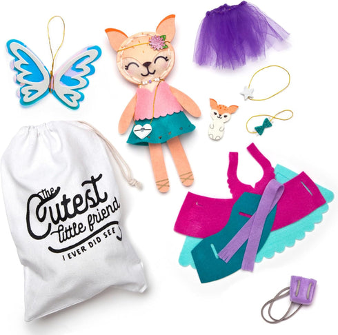 Craft-tastic – Make a Fox Friend Craft Kit – Learn to Make 1 Easy-to-Sew Stuffie with Clothes & Accessories...