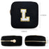 HBselect Small Makeup Bag Personalized Initial Letter Mini Makeup Bags Nylon Chenille Letter Patch Cosmetic Bag Cute Waterproof Pouch Travel Toile...