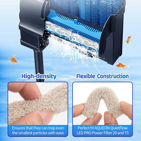 HiTauing 6 Count Ammonia Reducer Filter Pads for aqueon?Fish Tank Filter Pads for QuietFlow LED PRO Model 20 and 75...