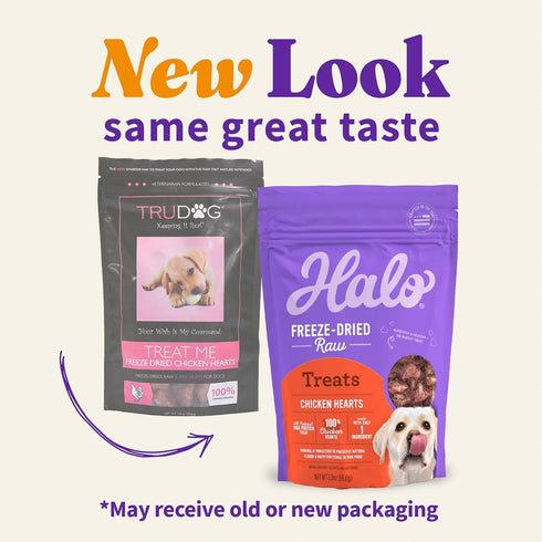 Halo Raw Freeze Dried Dog Treats, Chicken Hearts Recipe, Dog Treats Pouch, All Life Stages, 2-OZ Pouch...