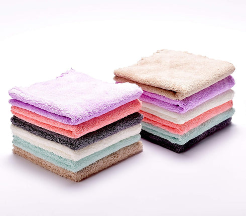 Kyapoo Baby Washcloths 12 Pack 12x12 Inches Microfiber Coral Fleece Extra Absorbent and Soft for Newborns, Infants and Toddlers...