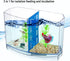 Mini Fish Tank with Divider, Small Beta Fish Tank Shrimp Tank Small Aquarium, 2/5 Gallon Double-Compartment Temporary Tank - Acrylic Aquarium Habi...