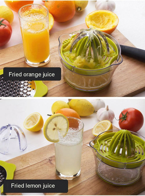Citrus Lemon Orange Juicer Manual Hand Squeezer with Built-in Measuring Cup and Grater, 12OZ, Green...