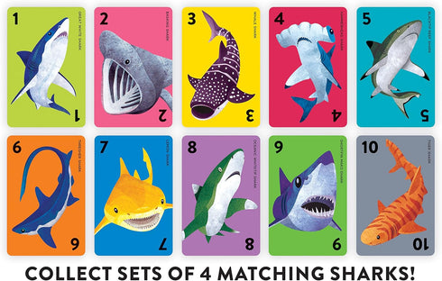 Mudpuppy Go Shark! – Ferocious Version of Classic Kids Go Fish Card Game with Colorful Illustrations of Sharks for Children Ages 4 and Up, 2-4 Pla...
