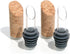 Soireehome Pourist Pair of Gourmet Glass and Cork Stopper Spouts with Silicone Gasket - 2-pack, 4 Pieces - Clean Pours for Cooking, Measuring, Bar...