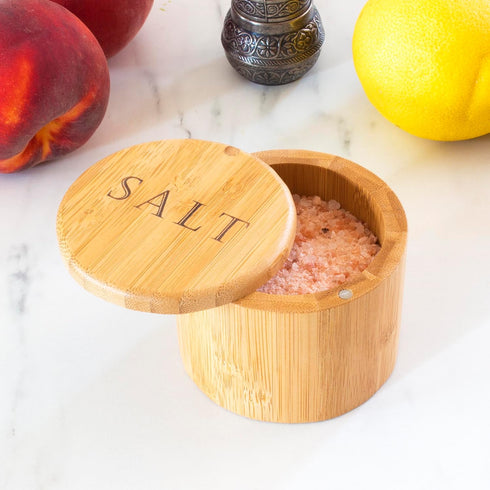 Totally Bamboo Salt Cellar – Wooden Salt Box with Magnetic Lid for Countertop Storage, 6 oz Capacity...