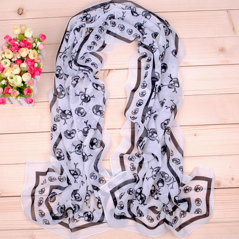 Sugar Skulls Print Scarf Shawl Halloween Large Fashion Scarves for Women (2 skull)...