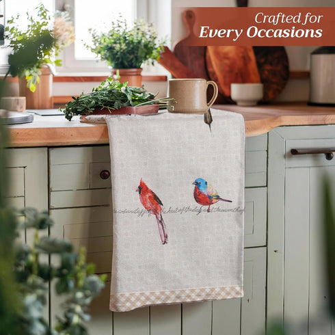 Maison d' Hermine Kitchen Towels Set of 2 100% Cotton 27.50" x 20" Reusable Cloth Tea Dish Towels Absorbent with Hanging Loop for Kitchen, Dining,...
