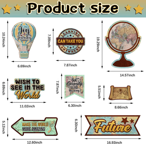 70 Pieces Travel Decor Cutouts Travel The Map Mini Bulletin Board Classroom Travel Theme Party Decoration Educational Wall Decor for Kids Classroo...