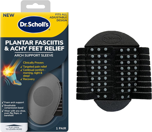 Dr. Scholl's® Plantar Fasciitis & Achy Feet Relief Arch Support Sleeve, Cushioned Arch Support, Compression Band, Foam Pad Insert, Non Slip Sole, ...