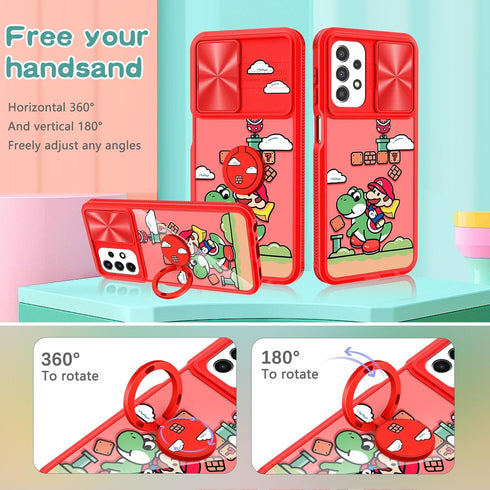 Joyleop (2in1 for Galaxy A23 5G Phone Case Cartoon Cute for Girls Women Teen Kids Girly Phone Covers Fun Unique PatternDesign with Slide Camera Co...