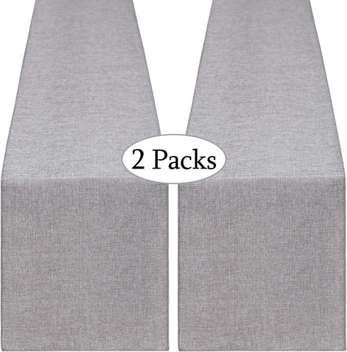 B-COOL Burlap Table Runner Gray Wedding Table Runners Roll Jute Fabric for Boho Crafts Holiday Farmhouse Dining Room Decor 2 Packs 13x108 Inch...
