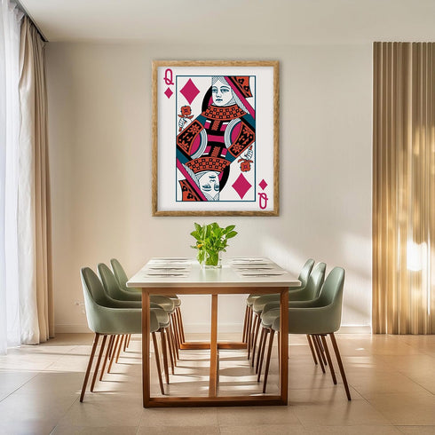 Posterizer 1 pcs-Queen of diamonds Aesthetic Picture-Abstract & Modern Art-Gift for Men Women Entrepreneur Teens-Living Room Bedroom Decor- UNFRAM...
