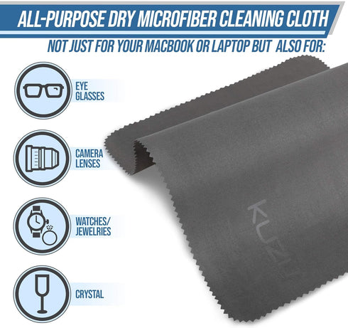 Kuzy Glasses Cleaning Cloth, 3pk 11.5x8 - Microfiber Cleaning Cloth for Electronics, MacBook Screen Cleaner, Laptop Screen Cleaner Wipes, Eye Glas...