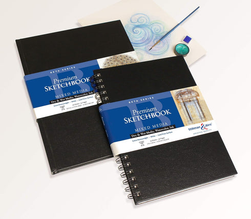 Stillman & Birn Beta Series Wirebound Sketchbook, 7" x 7", 270 gsm (Extra Heavyweight), White Paper, Cold Press Surface...