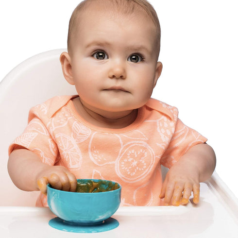 ChooMee Baby Suction Bowls & FlexiDip Learning Utensil Set, 4 CT Small, Aqua Green...
