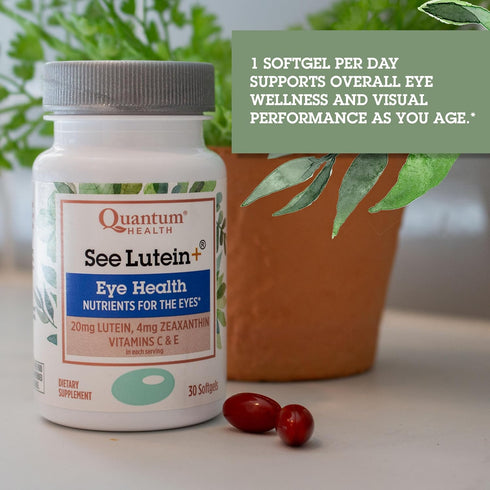 Quantum Health See Lutein+ Eye Care Supplement Helps Support Overall Eye Health As You Age - Lutein 20mg Zeaxanthin Plus Vitamins C & E Daily Nutr...