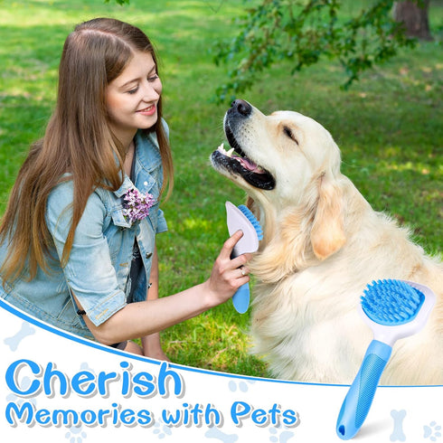 Dog Bath Brush Pet Brush with Soft Silicone Bristles Dog Wash Brush Rubber Dog Bath Scrubber Dog Grooming Brushes Pet Deshedding Massage Brush wit...