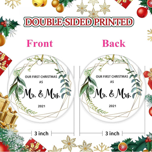 JUPPE Bridal Shower Gifts, Wedding Gifts for Couples, Our First Christmas As Mr & Mrs Ornament 2023 Romantic Newlywed Married Wedding Decor Gifts ...
