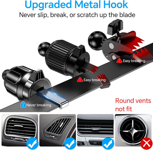 Car Phone Holder Mount?36mm Longer-Metal Hook Clip?Phone Holder for Car Vent Phone Mount?Hands Free?Car Phone mount for Car, Cell Phone Holder Car...