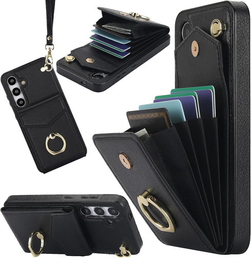 NINKI Compatible Samsung Galaxy S24 Plus Case Wallet with Card Holder & Stand,4 Card Slot Leather Case for Galaxy S24+ Wallet Case S24 Plus Phone ...