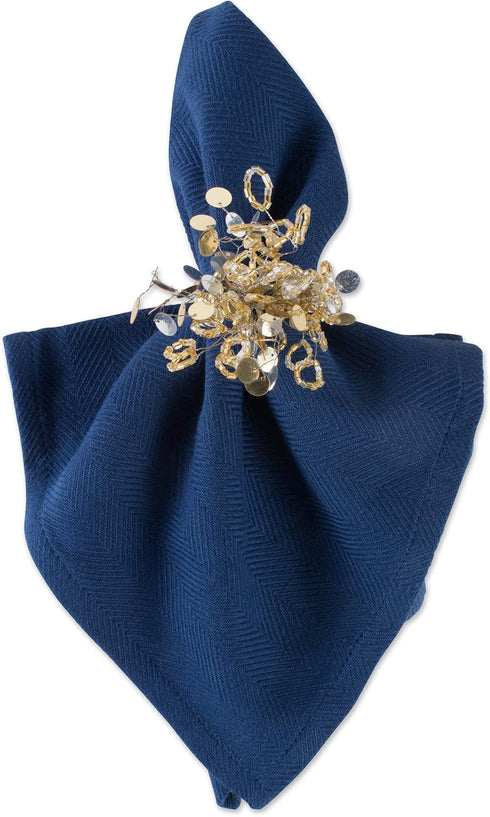 DII Christmas Thanksgiving Holiday Tabletop Décor Collection Decorative Napkin Ring Holder Set, 1.5" Diameter, Gold Beaded Sparkle, 6 Piece...