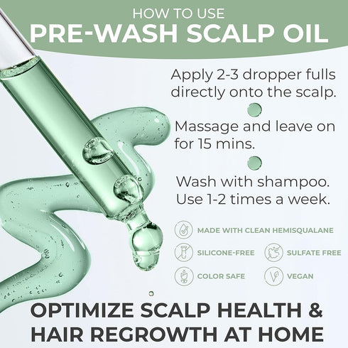 Pre Wash Hair Oil For Hair Growth I Vegan Pre-Shampoo Scalp Treatment Oil I Rosemary Oil for Hair Growth I Hair Oil for Dry Damaged Hair & Growth ...