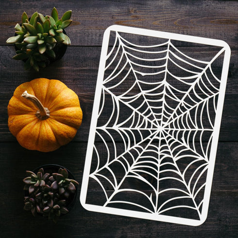 FINGERINSPIRE 3PCS Spider Web Painting Stencil 8.3x11.7inch Reusable Halloween Spider Stencil Spider Web Drawing Template Halloween Themed Stencil...