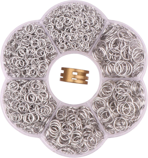 YAKA 1600Pcs 6 Different Sizes Open Jump Rings,5mm 6mm 7mm 8mm 9mm 10mm Ring Jewelry Keychain for Jewelry Making Accessories,1Pcs Jump Ring Open/C...