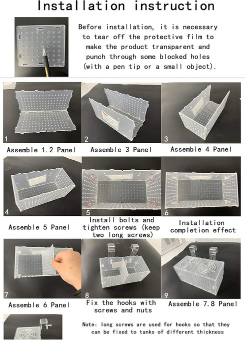 Hamiledyi Aquarium Breeding Isolation Box Acrylic Fish Tank Acclimation Hatchery Incubator Holder Divider for Guppy Shrimp Clownfish Fishes...