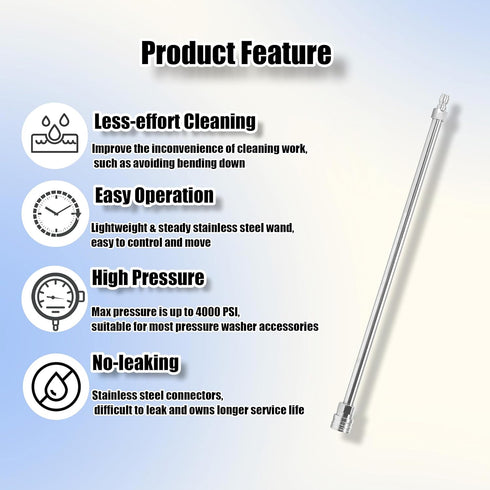 Pressure Washer Extension Wand, Stainless Steel Body and Fittings, 17 Inch Power Washer Lance with 1/4 Inch Quick Connect, 2 Pack...